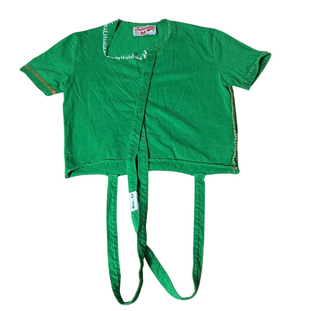Andersson Asymmetrical‎ Bell Green Reworked Deconstructed Crop Top ATB969W XS